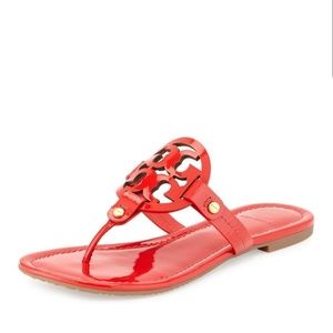 Tory Burch Miller patent leather Sandal - dark red